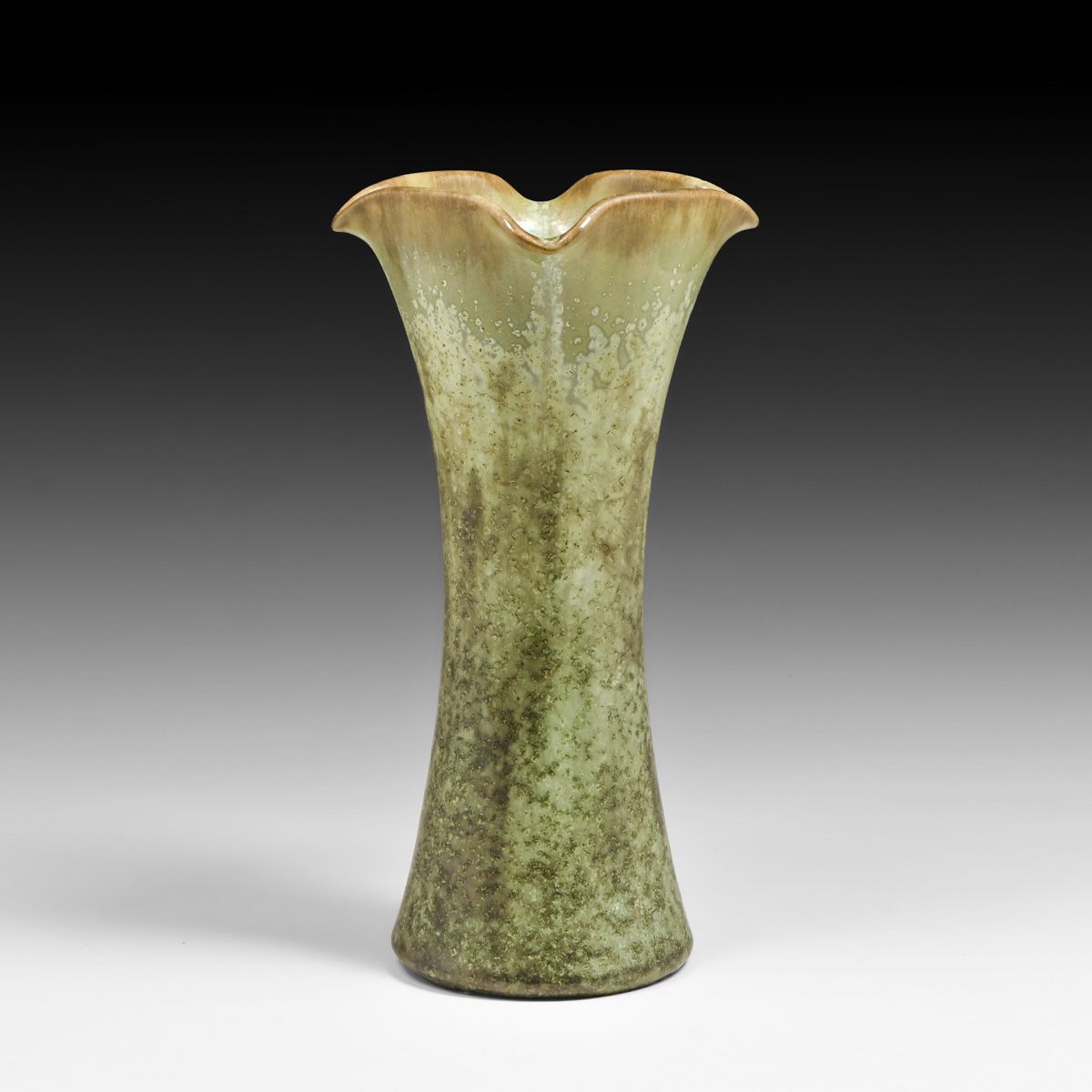 Fulper Pottery Trumpet-Form Leopardskin Vase c1910