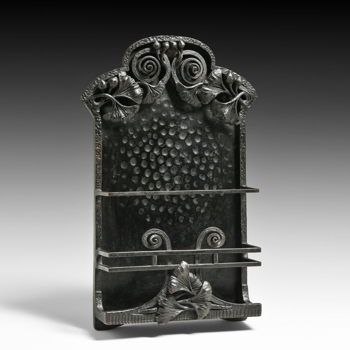 Louis Zwahlen Swiss Art Nouveau Handwrought Iron Shelf c1900