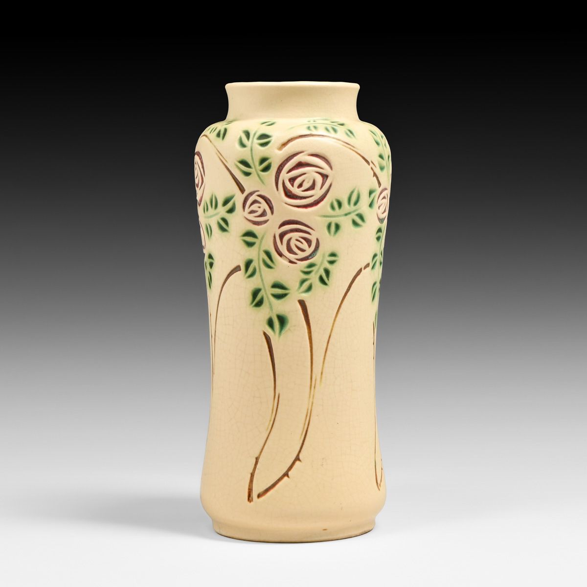 Roseville Pottery Velmoss Scroll Arts & Crafts Vase c1916
