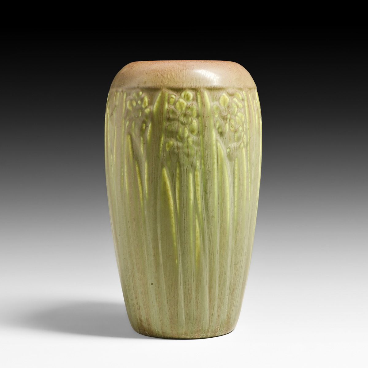 Rookwood Pottery #1712 Matte Green Daffodils Vase 1937