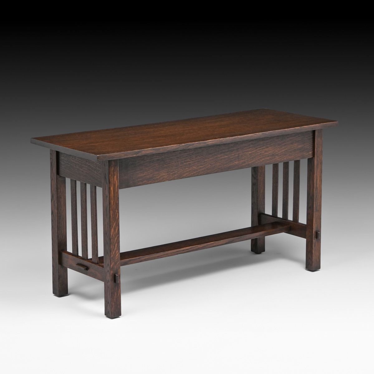 Arts & Crafts Period Oak Slatted Piano Bench c1910