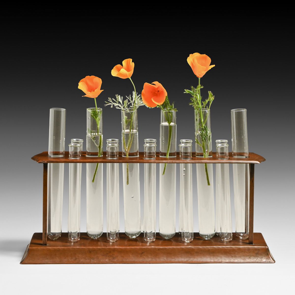 Rare Dirk van Erp Hammered Copper & Glass Horticultural Centerpiece Stand c1920s