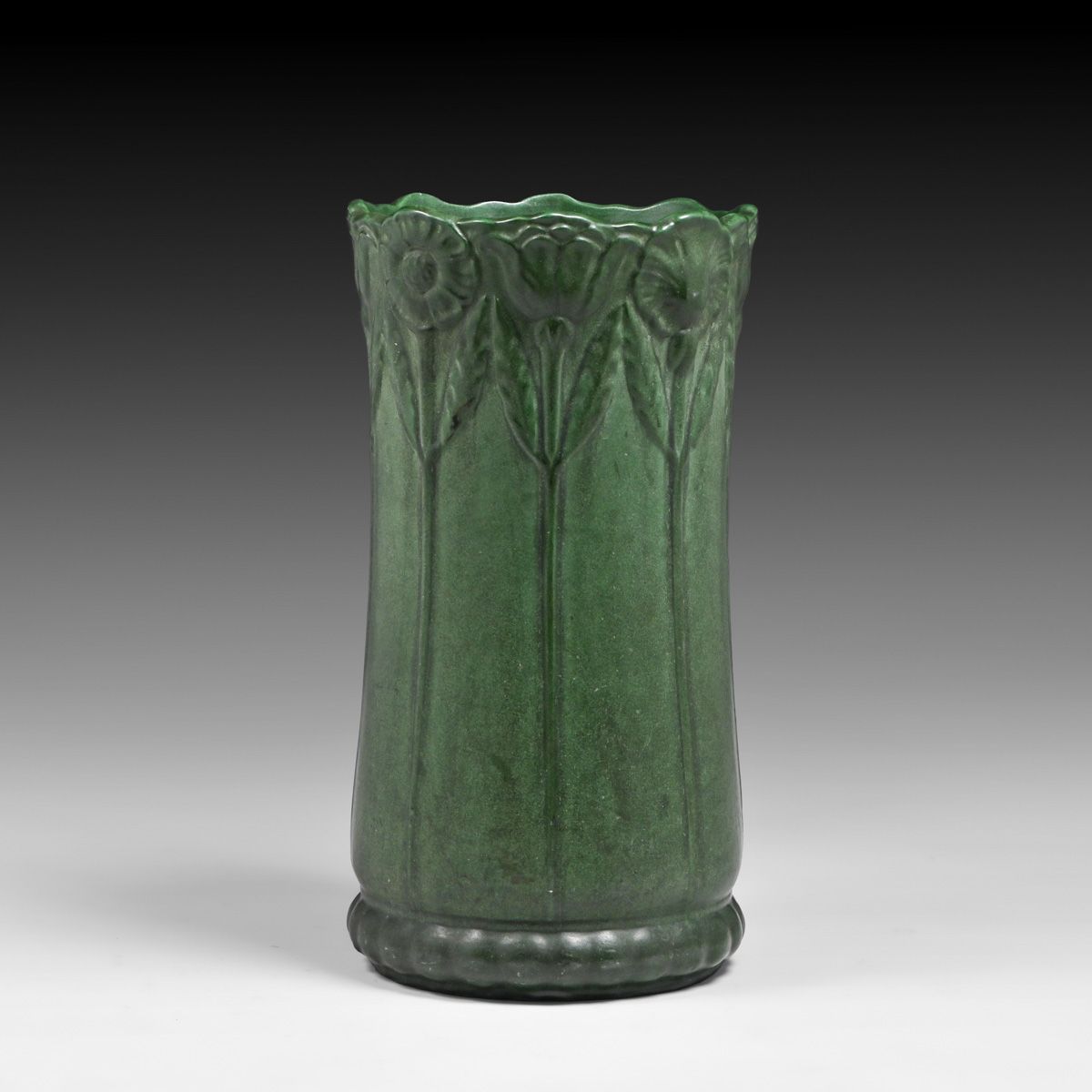 Weller Bedford Matte Green Umbrella Stand c1910