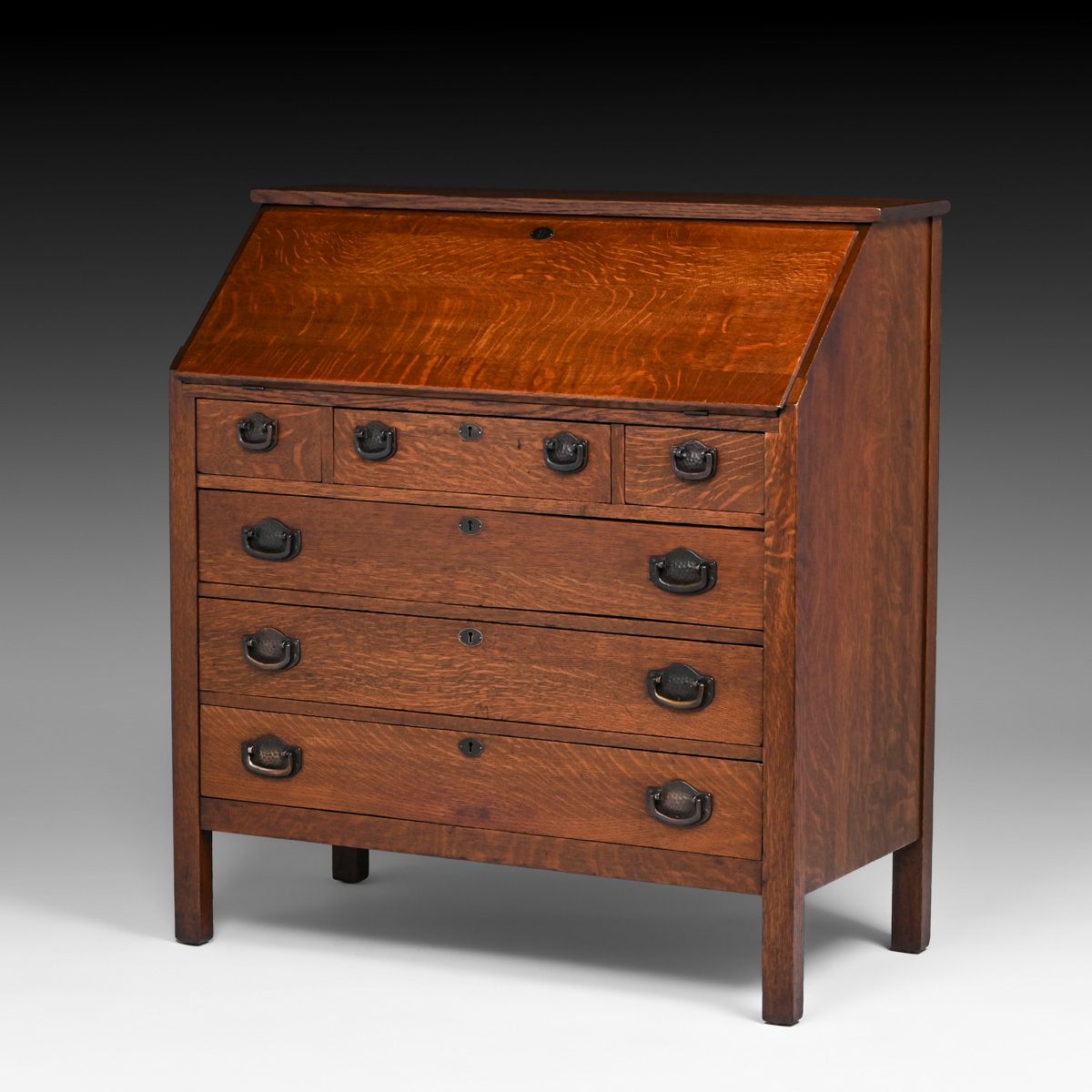 Grand Rapids Oak Six-Drawer Dropfront Desk c1910