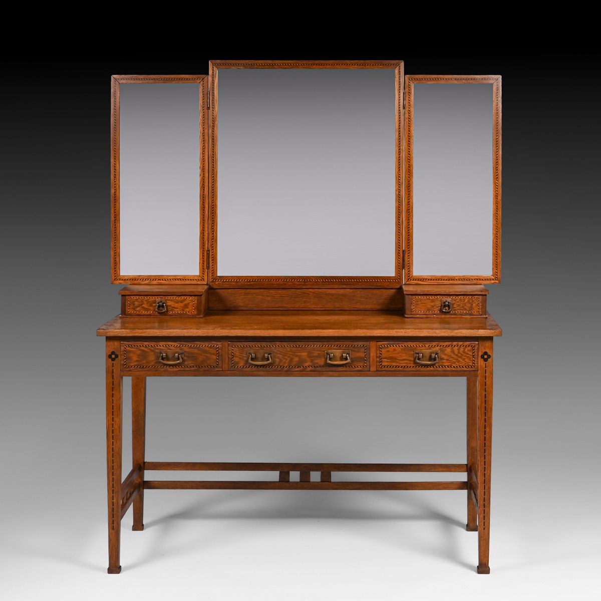 John Bradstreet – St Paul, MN Inlaid Five-Drawer Vanity c1910