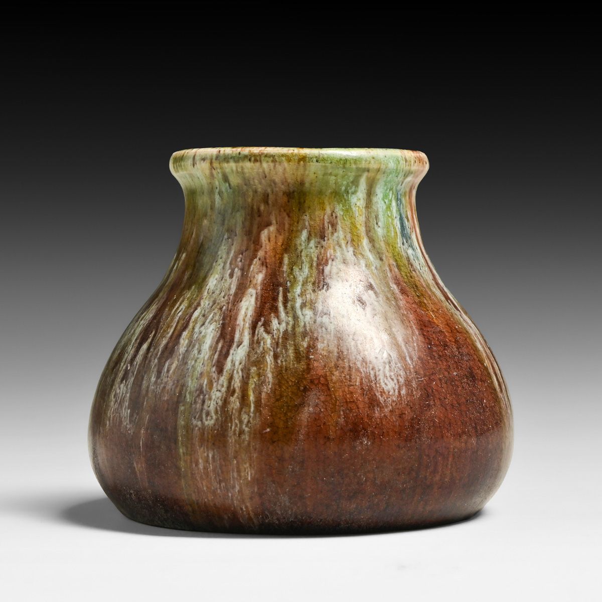 Mutz Wwe (Altona) - German Jugendstil Mottled #1894 Drip-Glaze Ceramic Vase c1914-1921