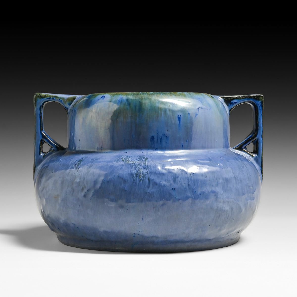 Fulper Pottery Chinese Blue Two-Handled Vase c1910s