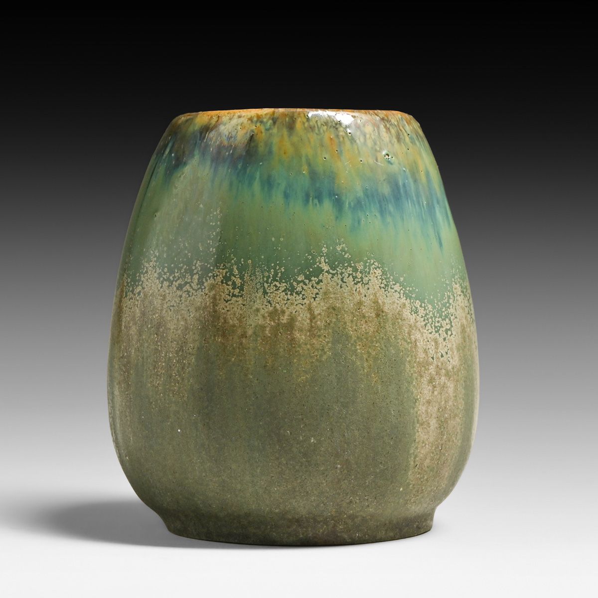 Fulper Pottery Flemington Green Crystalline Flambe Vase c1917-1920