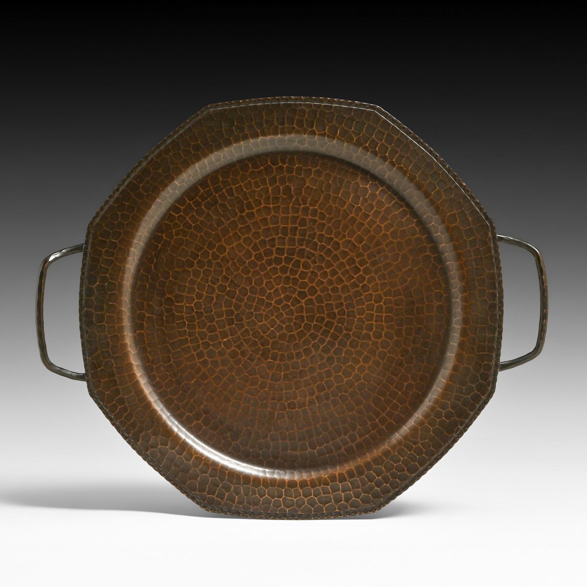 Roycroft Hammered Copper Two-Handled Tray c1920s
