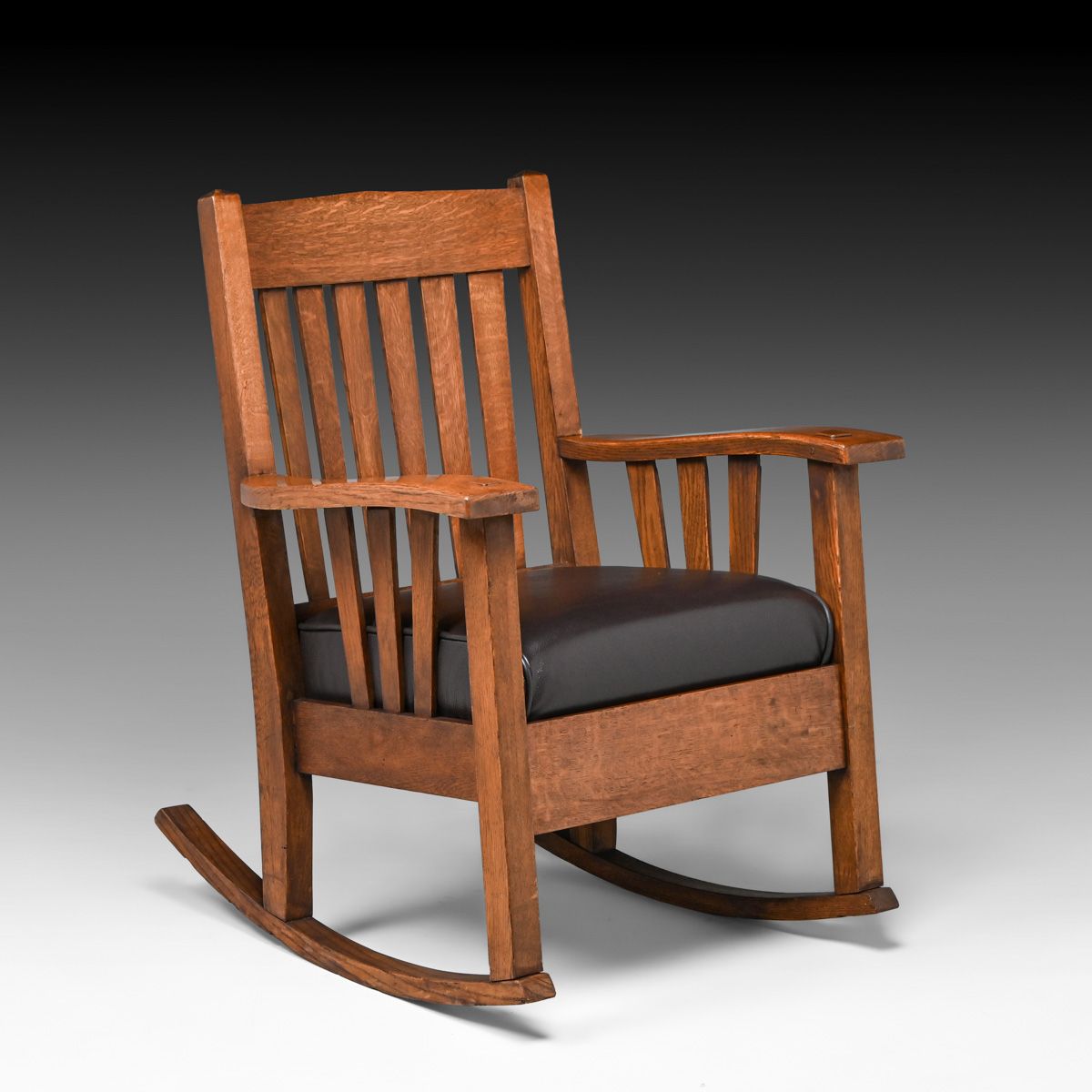 Grand Rapids Oak Curved Arm Rocker c1910