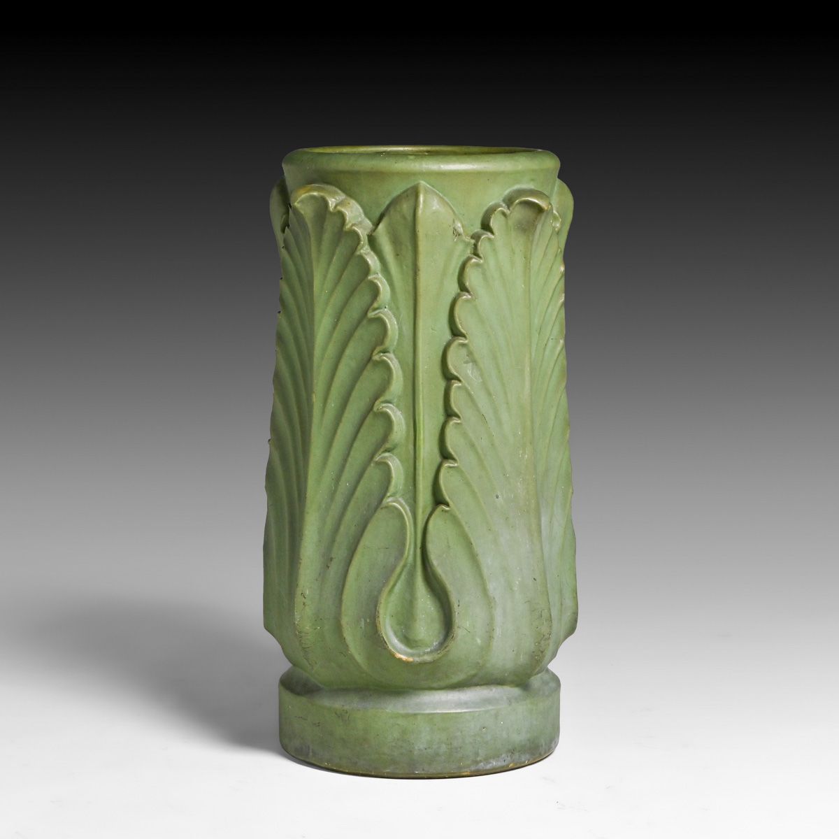 Monumental Rookwood Architectural Faience Matte Green Floor Vase 1907