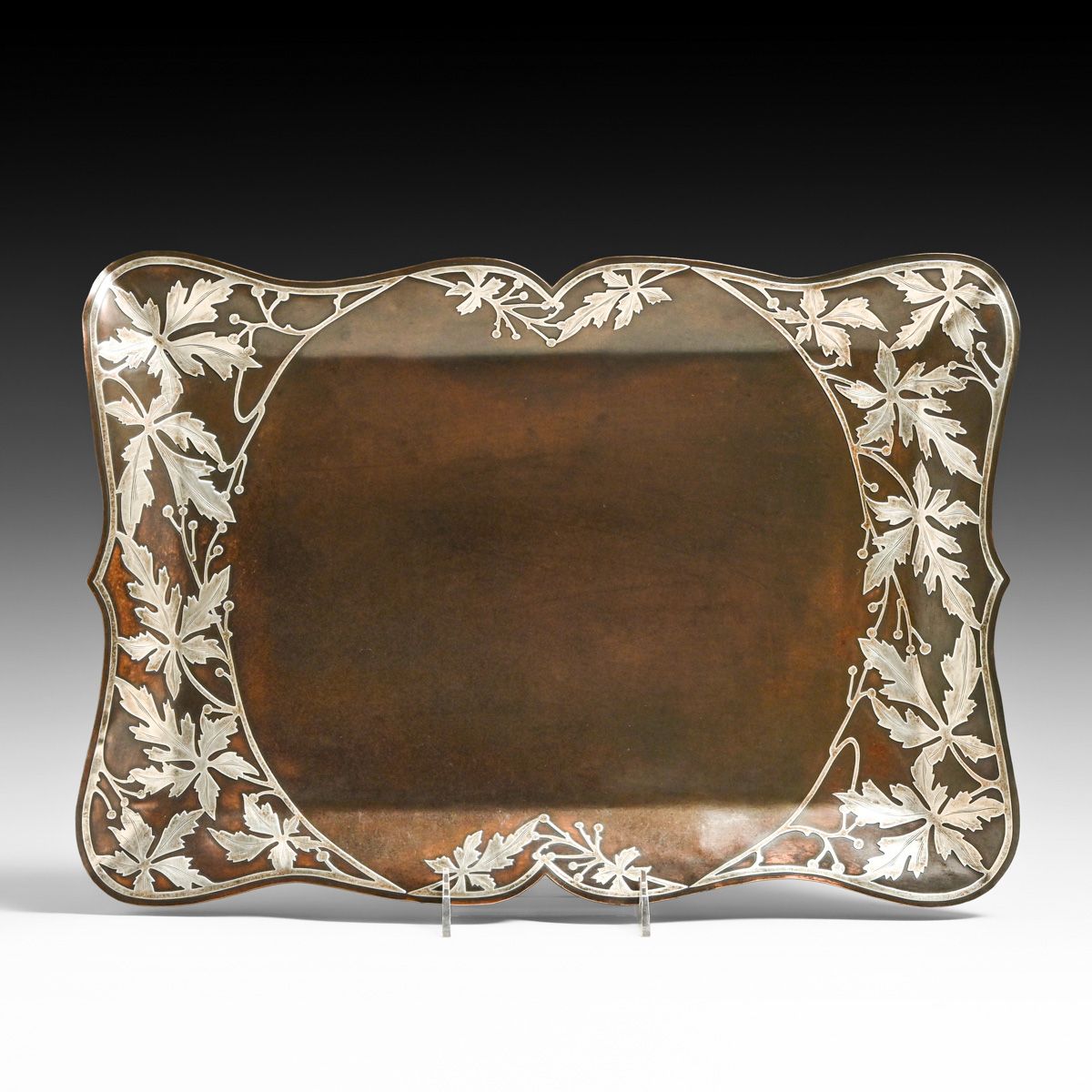 Early Heintz Sterling on Bronze Tray c1910