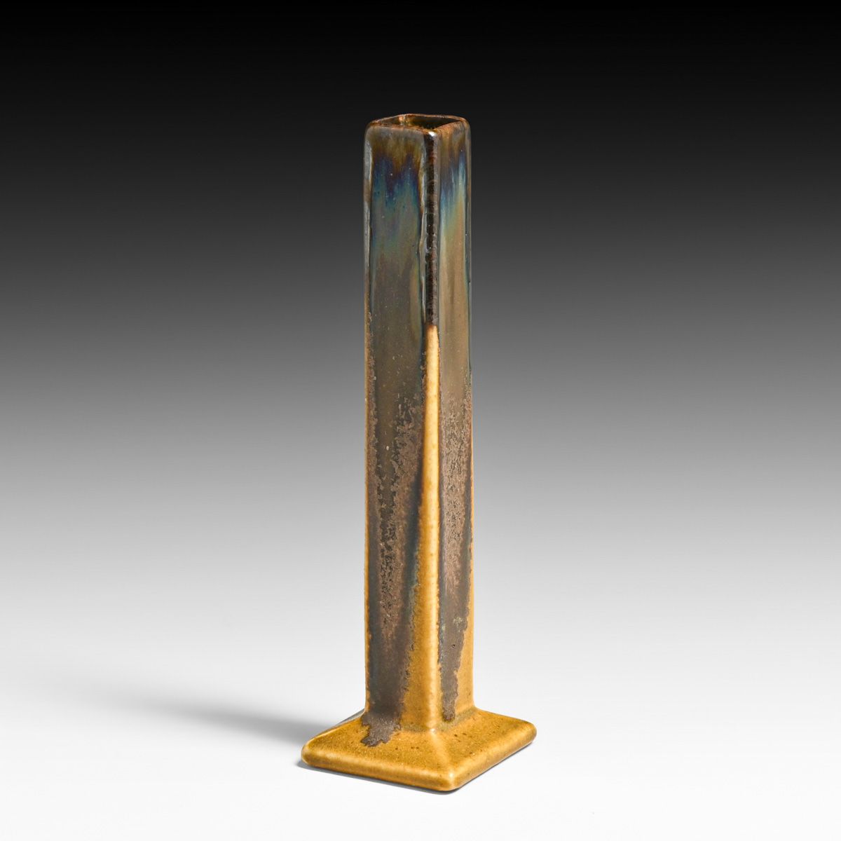 Fulper Pottery Prairie School Square Stem Vase c1910s