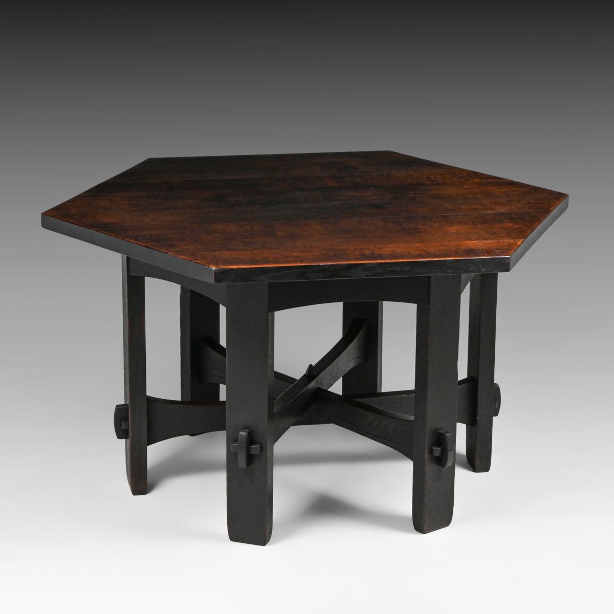 Gustav Stickley Oak Hexagonal Table c1903