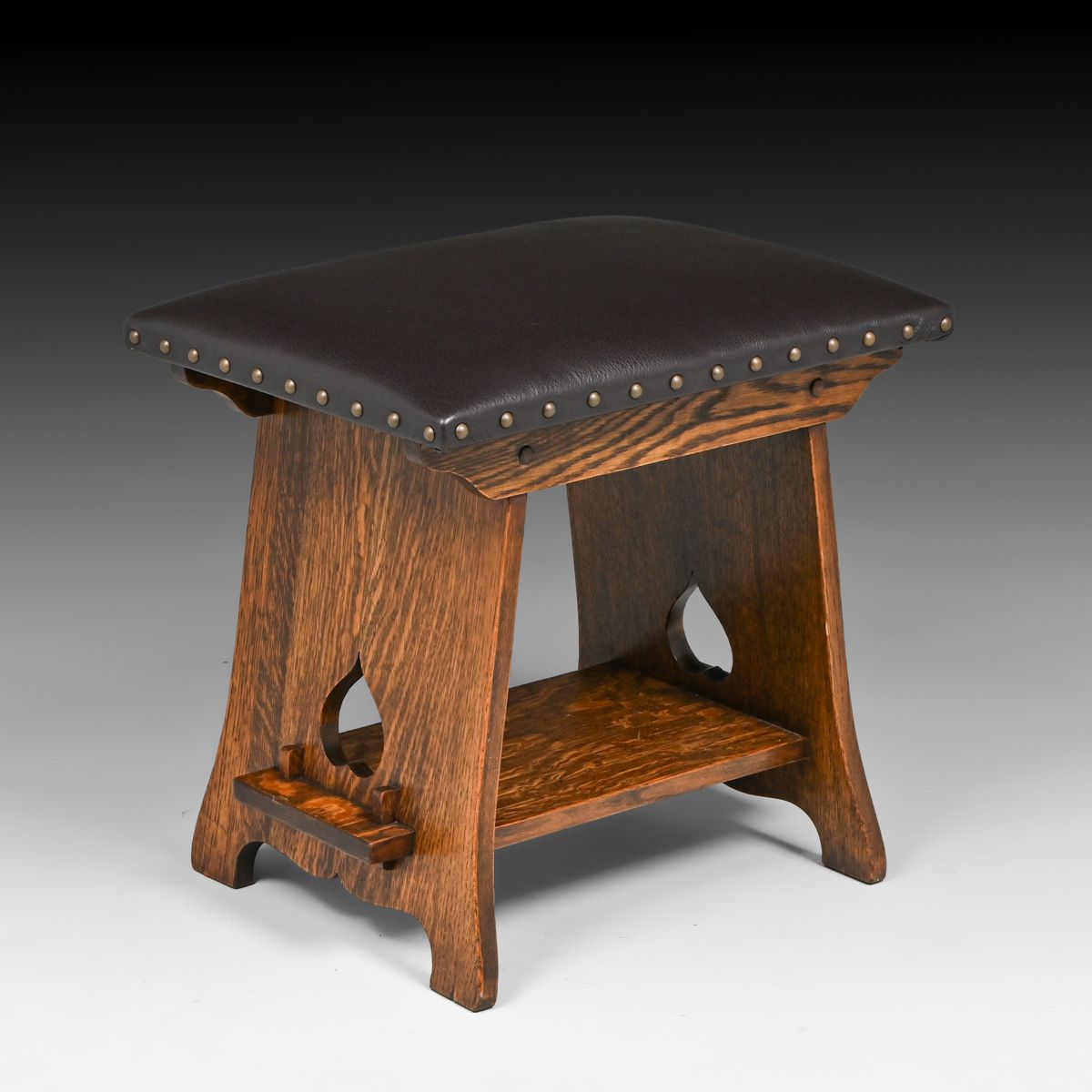 Large Limbert Oak Cricket Footstool c1910