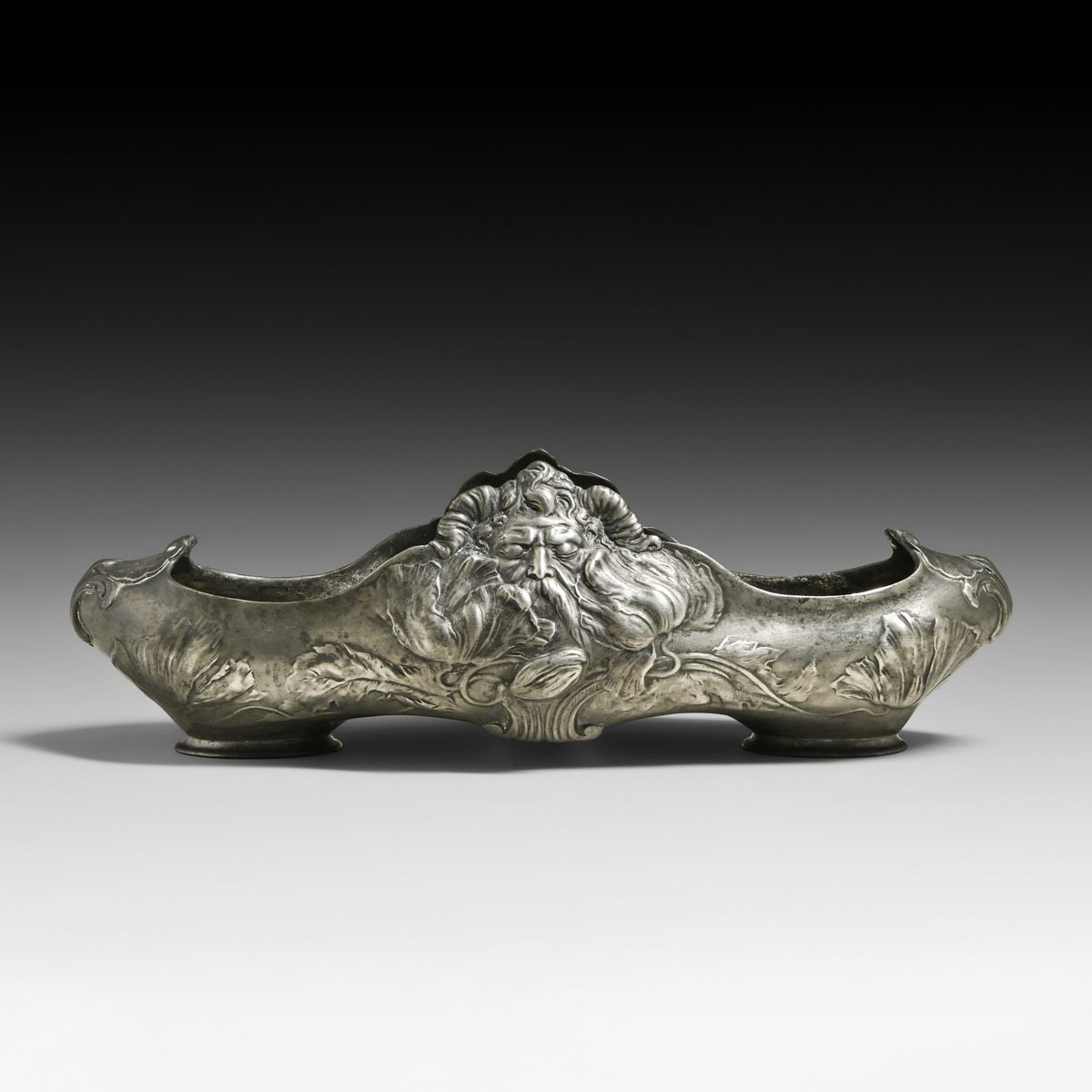 Kayserzinn - German Art Nouveau Pewter Neptune Jardinière c1900s