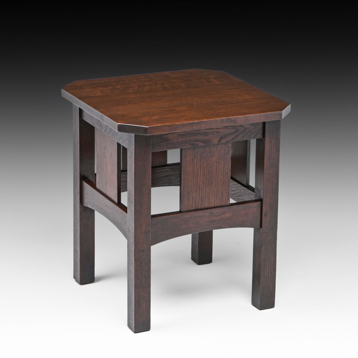 L&JG Stickley #562 Oak Clip-Corner Taboret c1910
