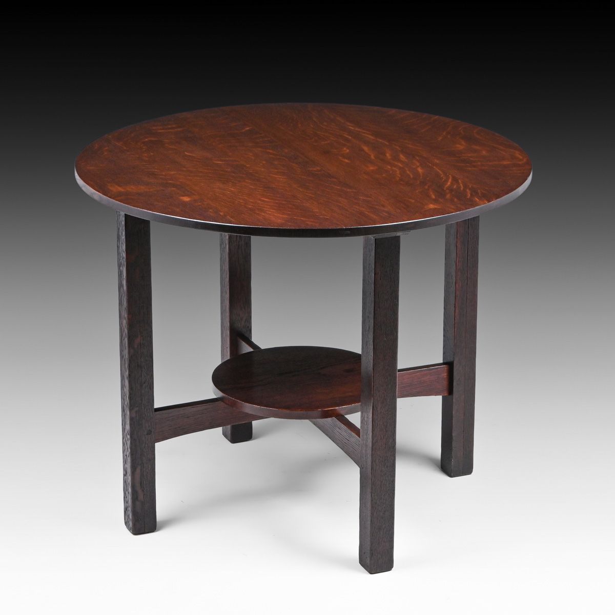 L&JG Stickley 36"d Oak Lamp Table c1910