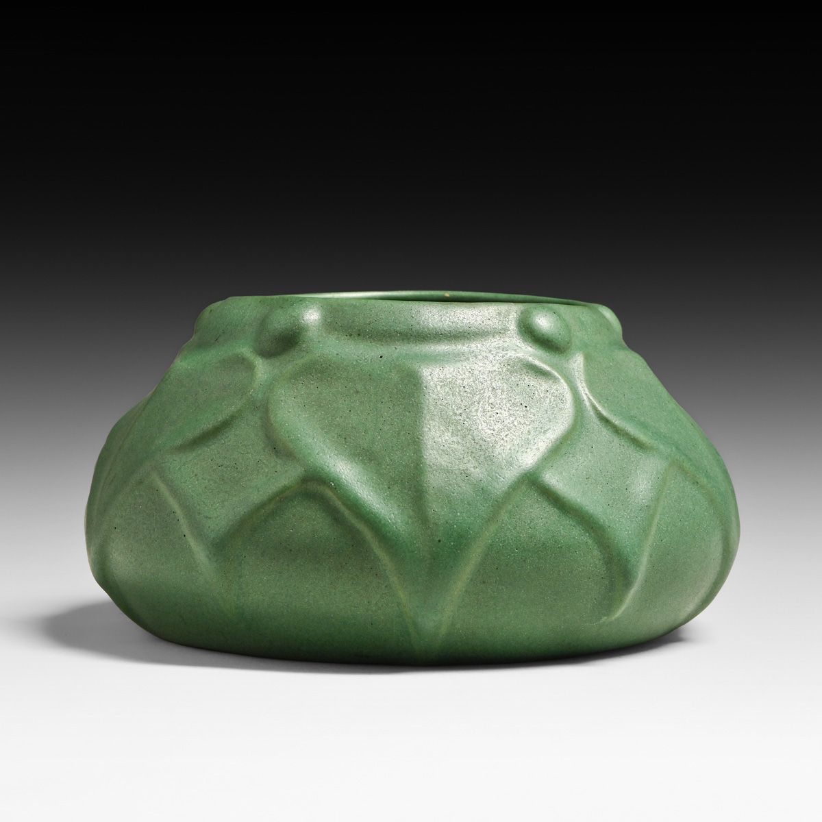 Van Briggle #858 Matte Green Lily Pad Bowl c1910