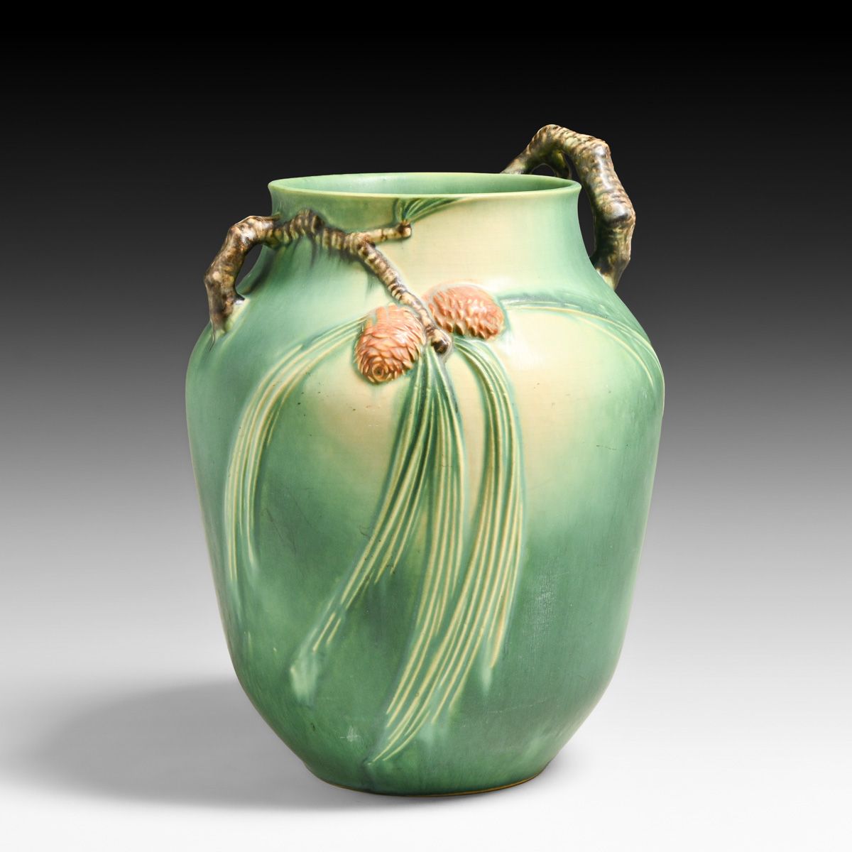 Roseville Pottery Green Pinecone Vase c1930s