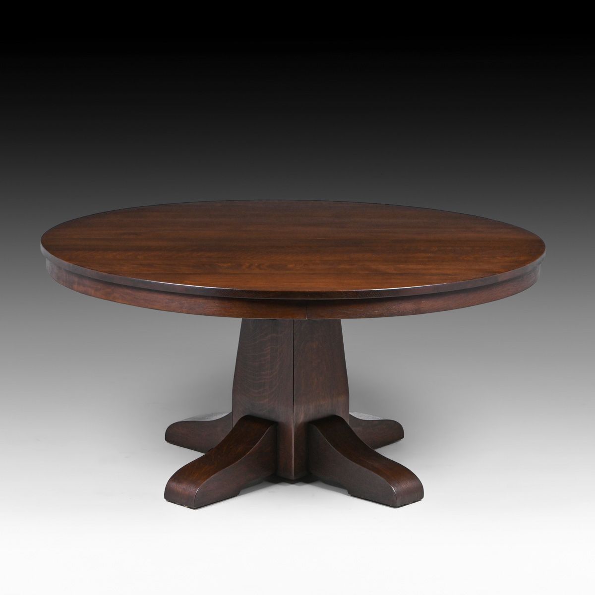 Gustav Stickley 54"d Pedestal Dining Table c1910