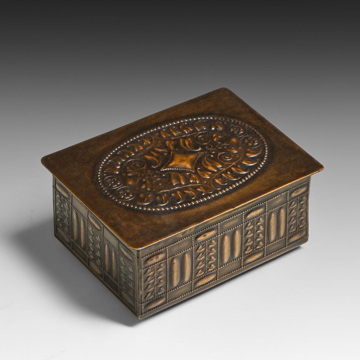 Erhard & Sohne - German Art Nouveau Brass Jewelry Box c1900s