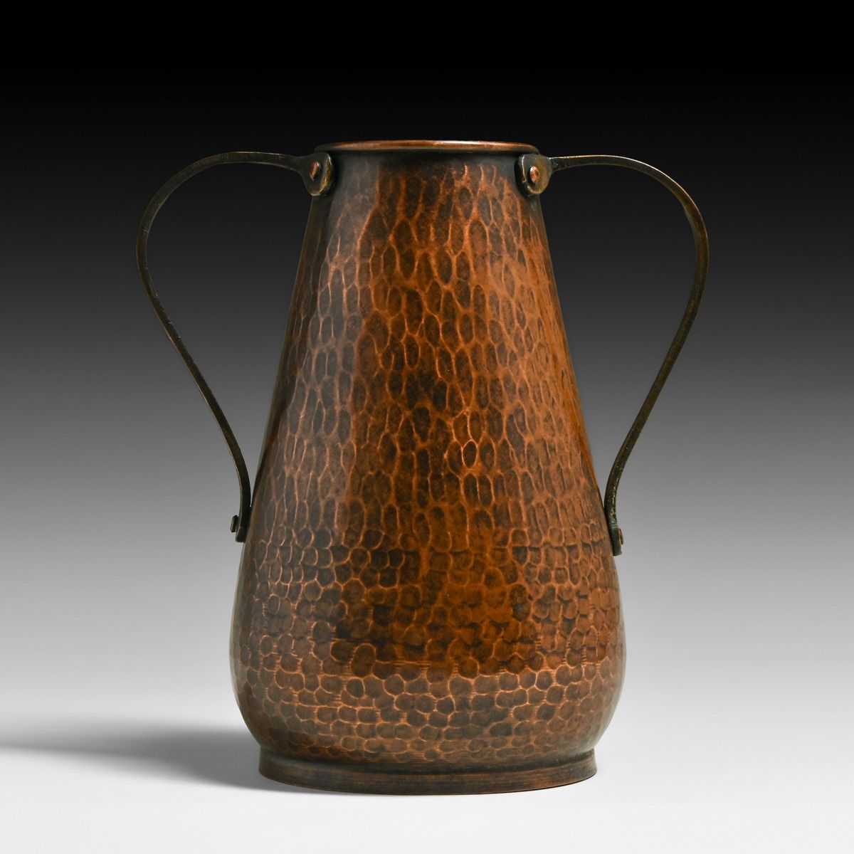 Grand Rapids Hammered Copper & Brass Two-Handled Vase c1910
