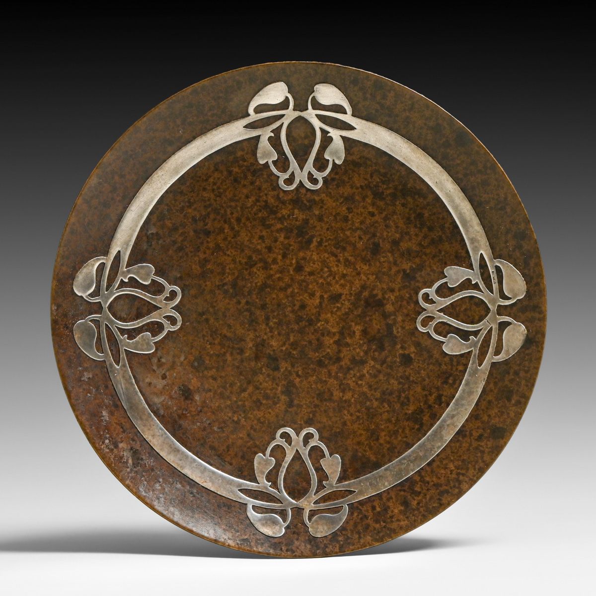 Heintz #436 Sterling on Bronze Card Tray c1915