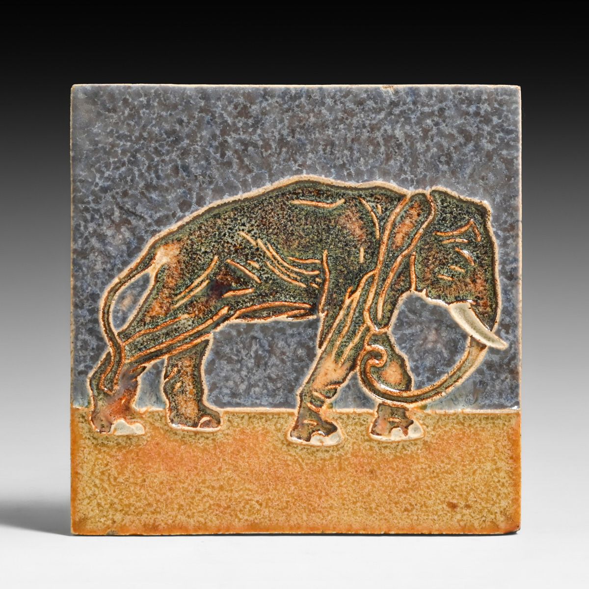 Royal Delft Elephant Tile c1910