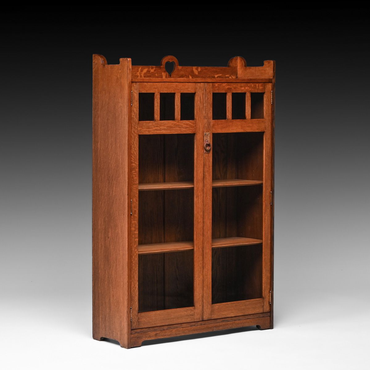 Stickley Brothers #4756 Heart Cutout Two-Door Bookcase c1905
