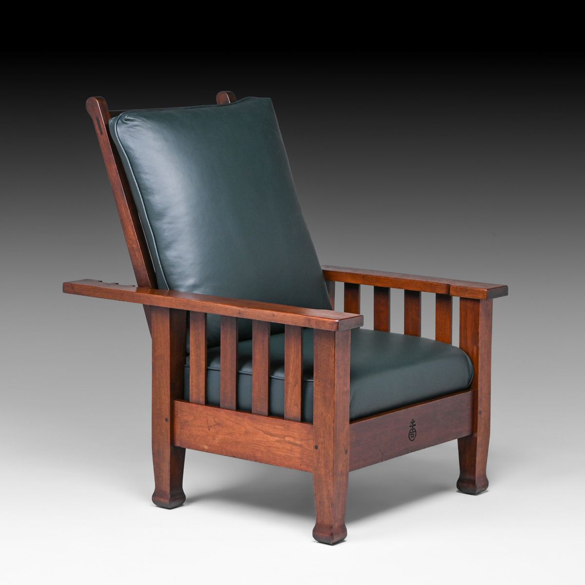 Extra Wide Roycroft #043 Mahogany Slatted Morris Chair c1905