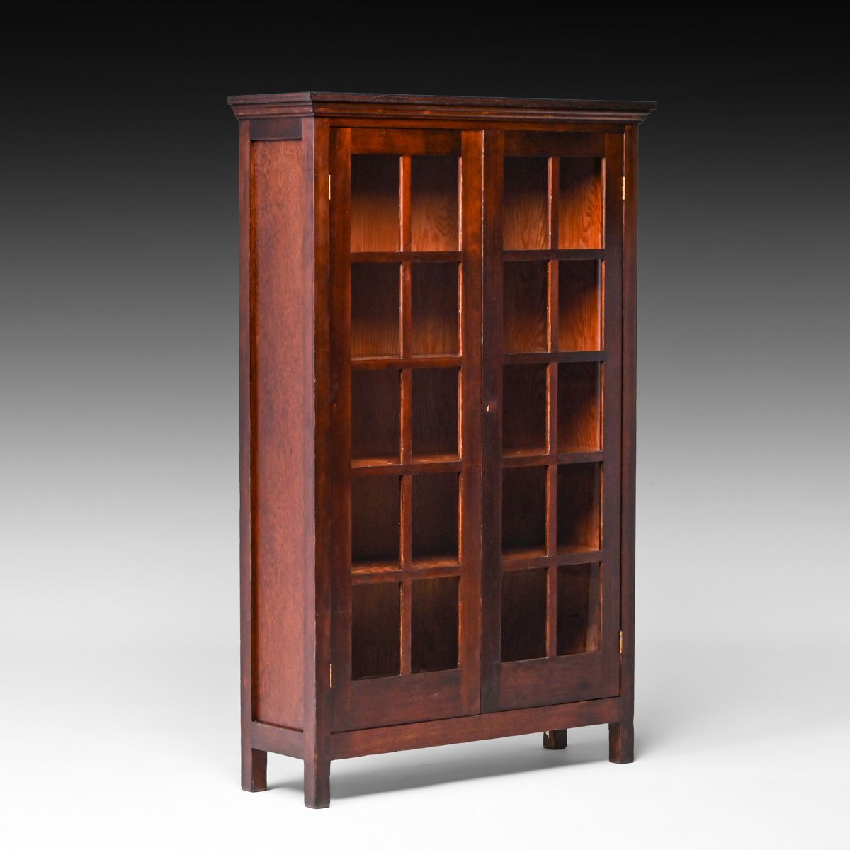 California Arts & Crafts Douglas Fir Two-Door Bookcase c1910