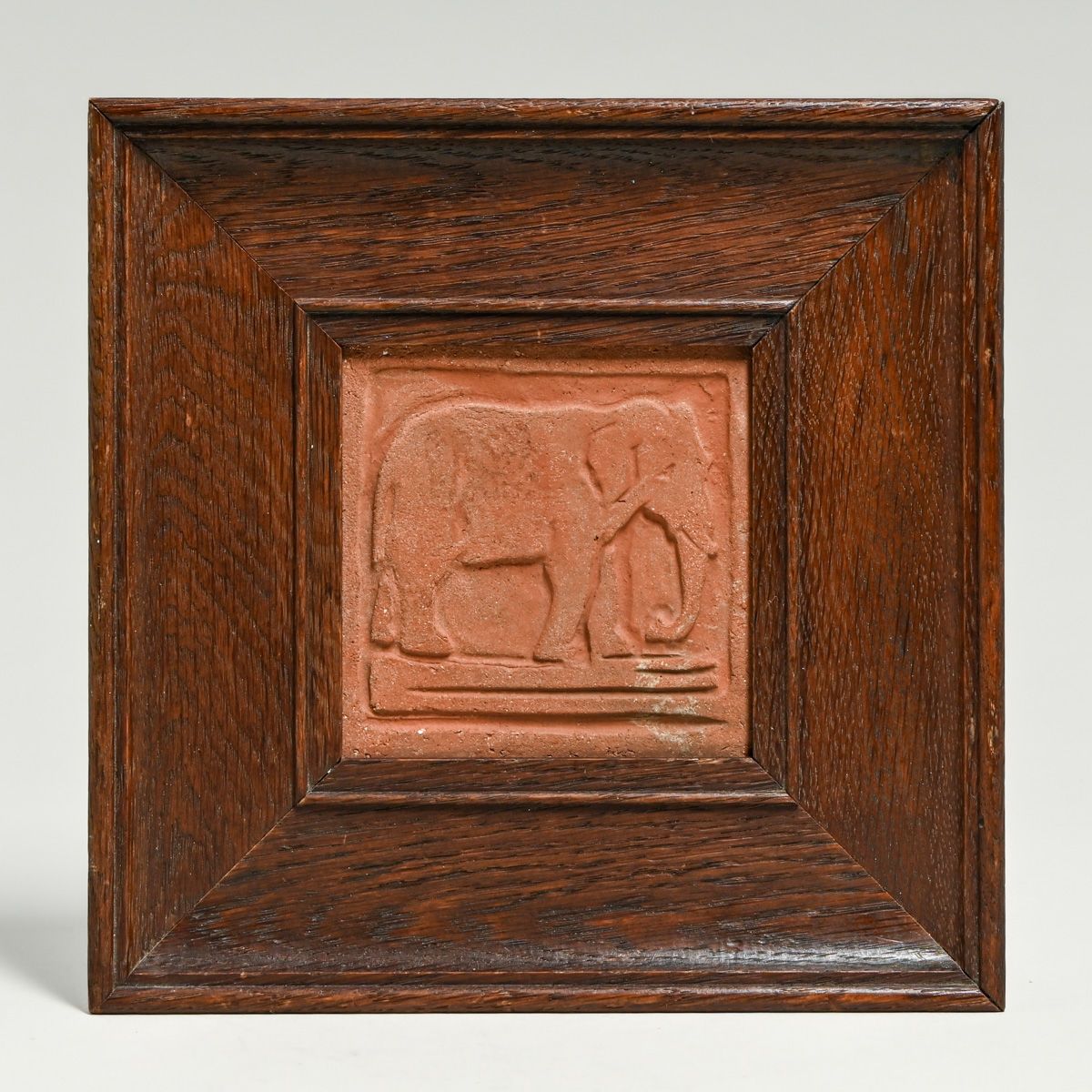 Grueby Faience Unglazed Elephant Tile c1905