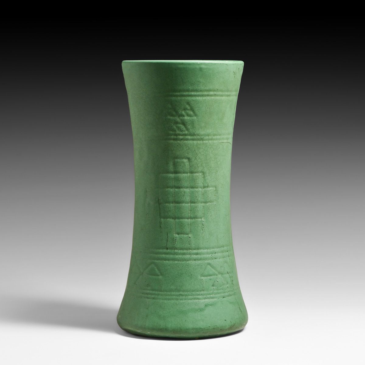 Large Roseville Pottery #325 Matte Green Vase c1910