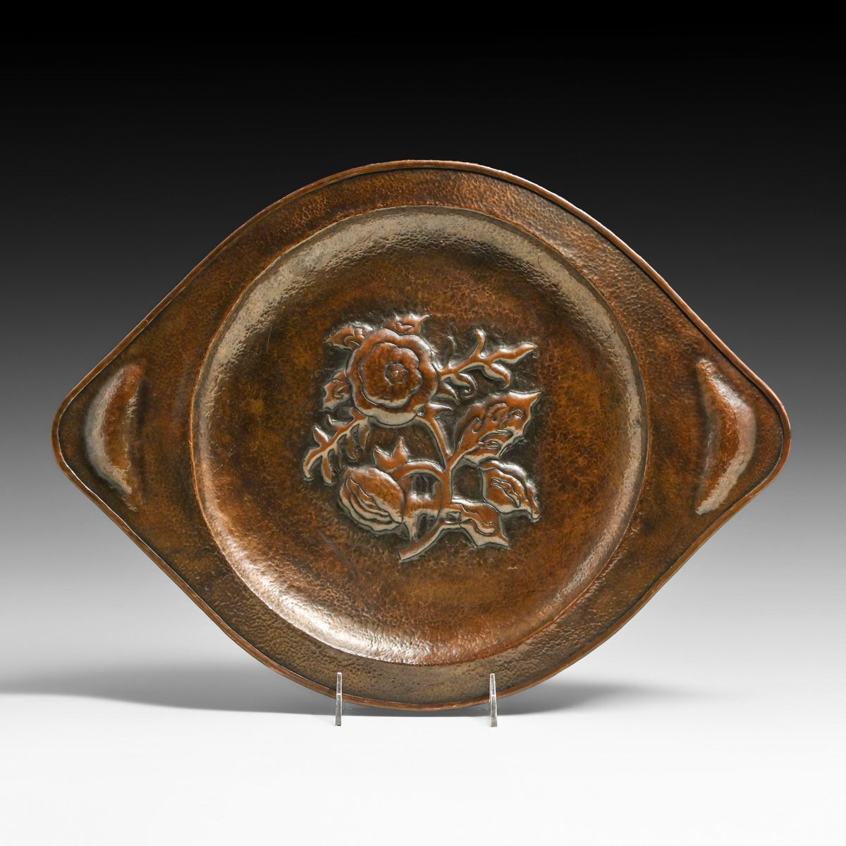 Henrietta Candalot (b. 1916) Student of Agatha van Erp Repousse Hammered Copper Tray c1930s