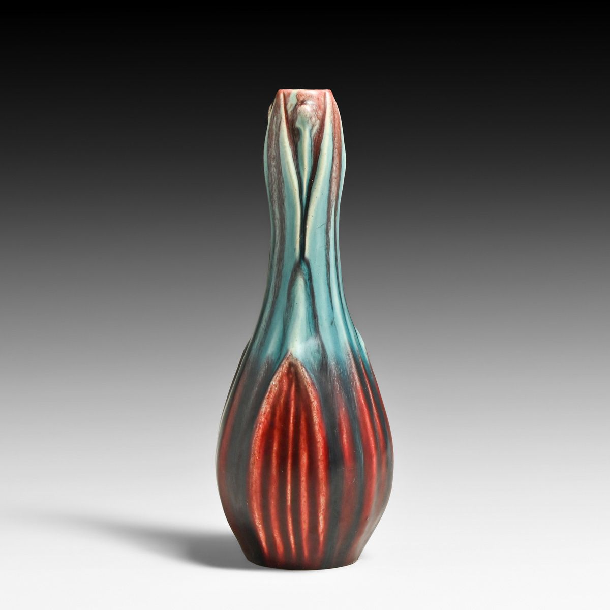 Eugene Baudin (1853-1918) Art Nouveau Flambe Stoneware Vase c1900