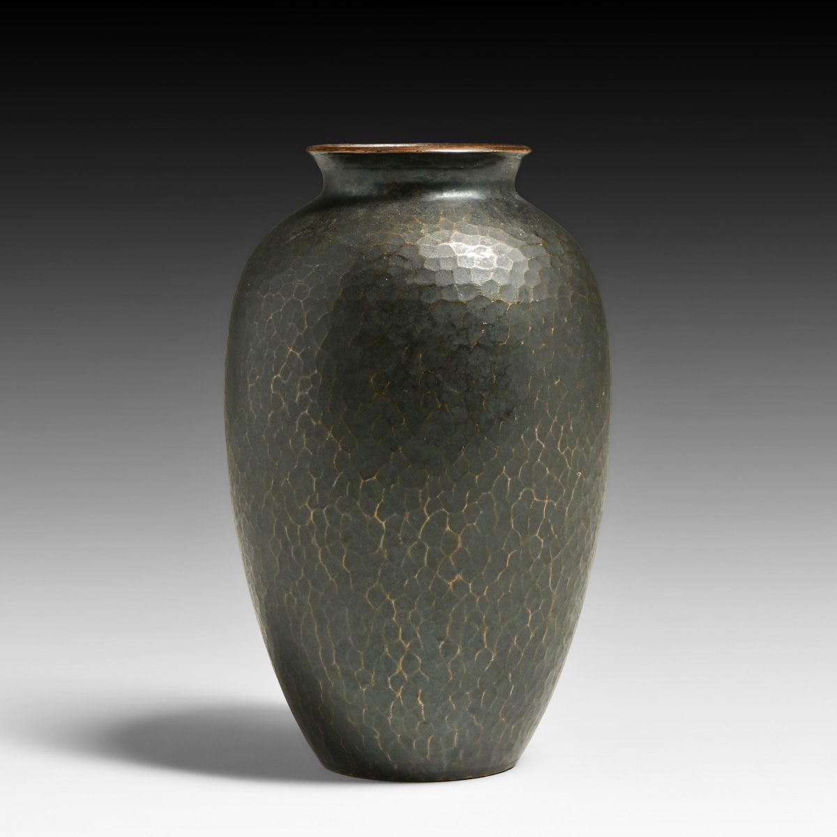 Japanese Arts & Crafts Meiji Period Hammered Copper Vase c1910