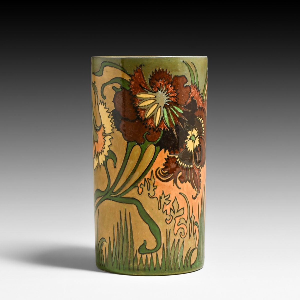Rozenburg Den Haag Art Nouveau Glazed Earthenware Poppies Vase 1899