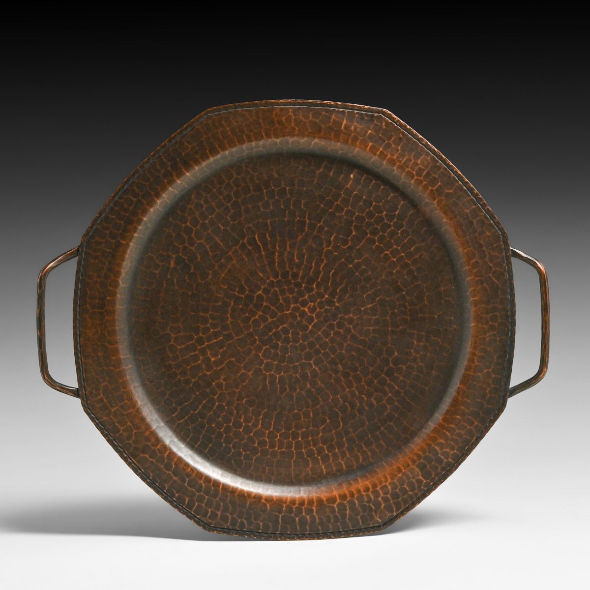 Roycroft Hammered Copper Two-Handled Tray c1920s