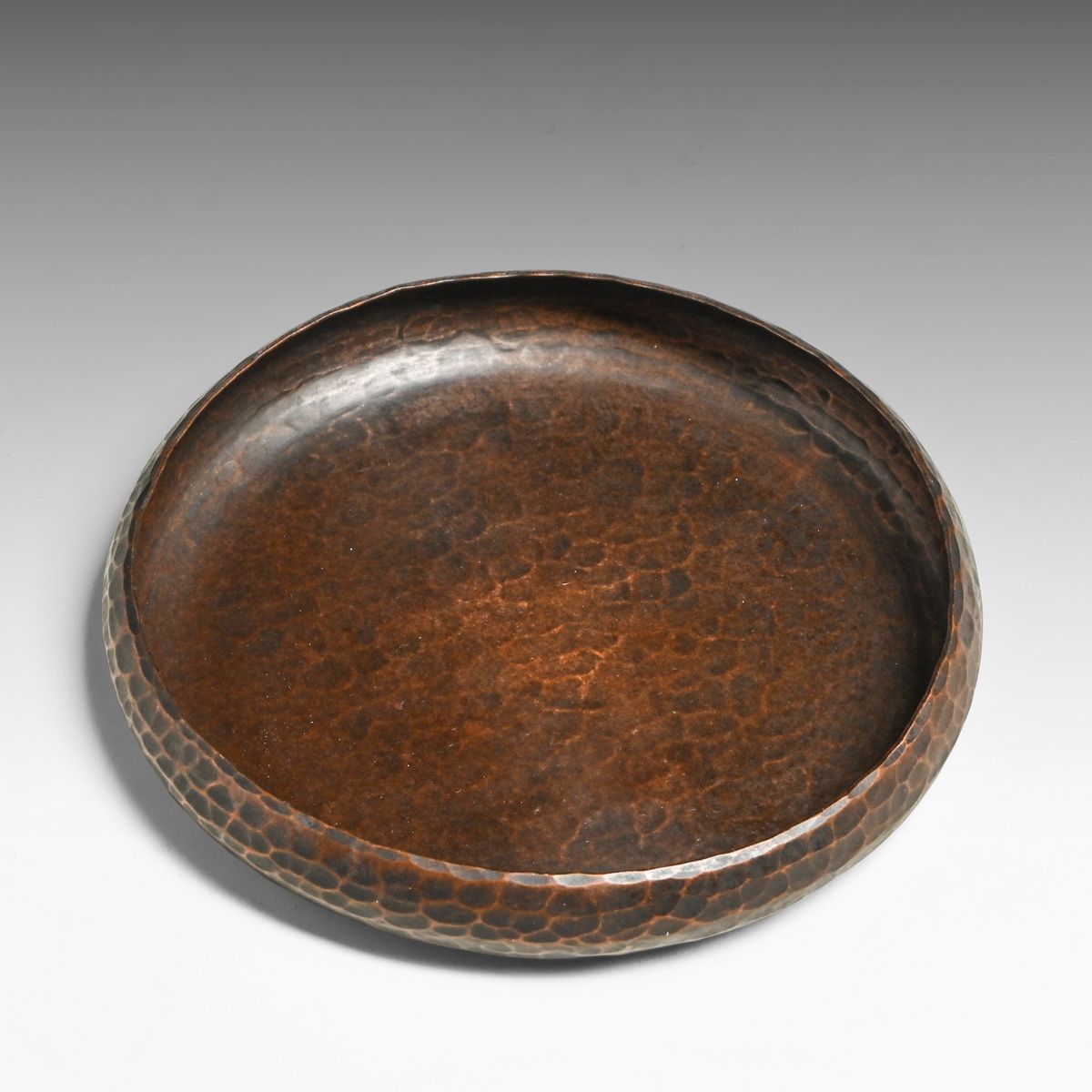 Roycroft 5"d Hammered Copper Coaster c1920s