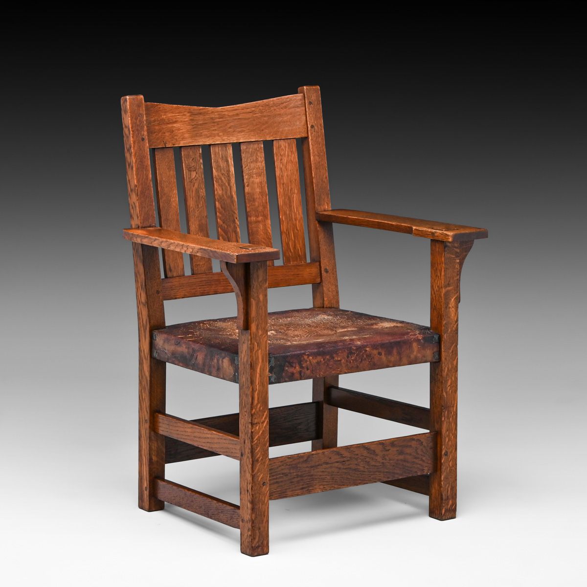 Gustav Stickley V-Back Armchair c1910