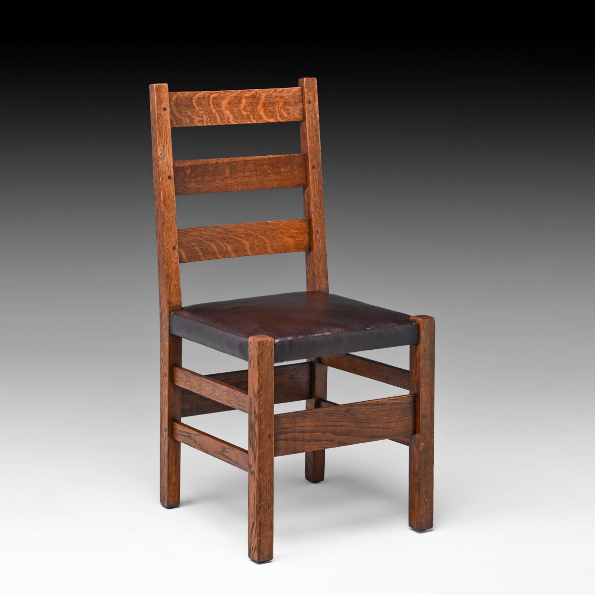 Gustav Stickley #306 1/2 Ladder Back Side Chair c1910