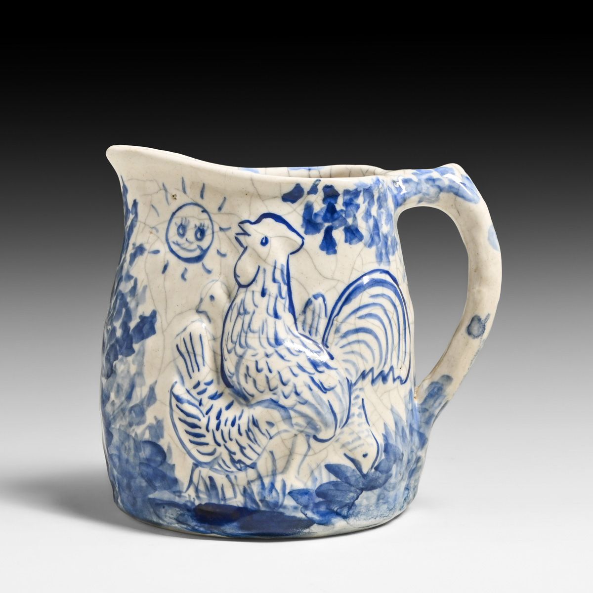 Dedham Pottery “Night and Morning” Pitcher c1920s