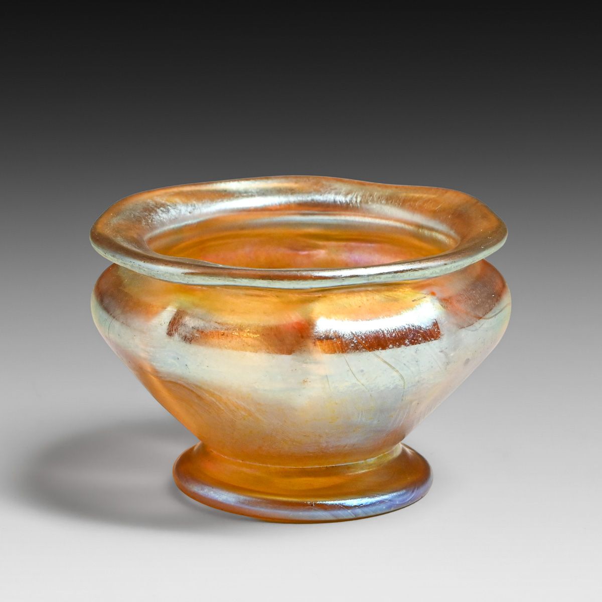 Tiffany Studios Gold Favrile Art Glass Salt c1910