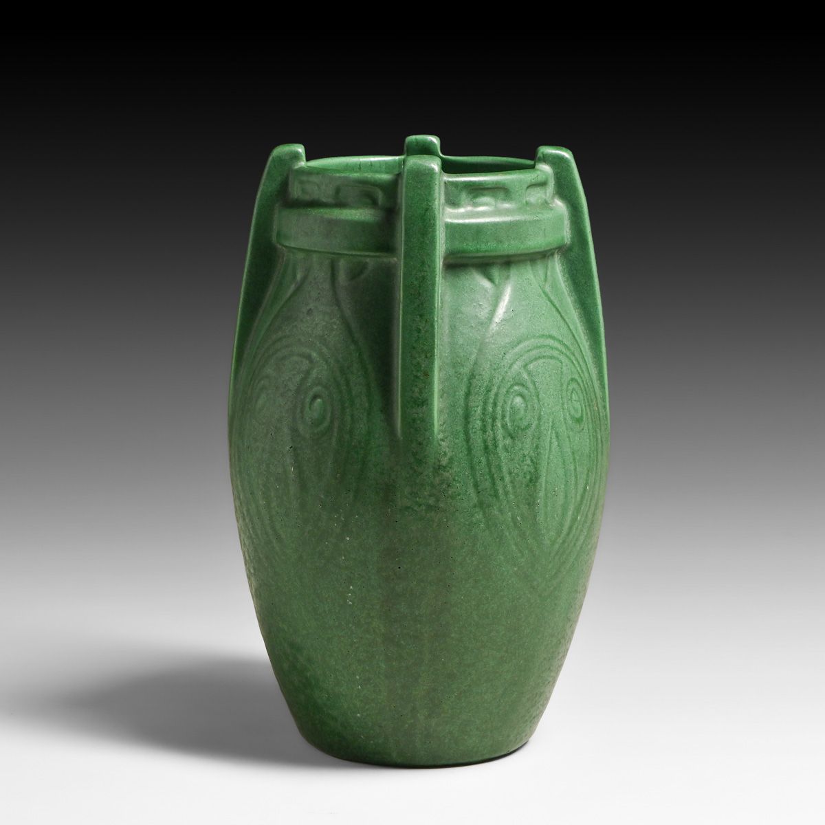 Weller Bedford Matte Green Buttress Vase c1910