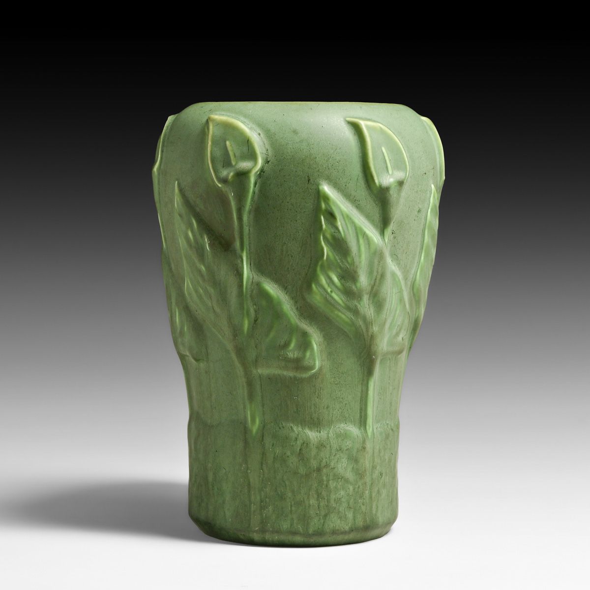 Hampshire Pottery Matte Green Calla Lily Vase c1910