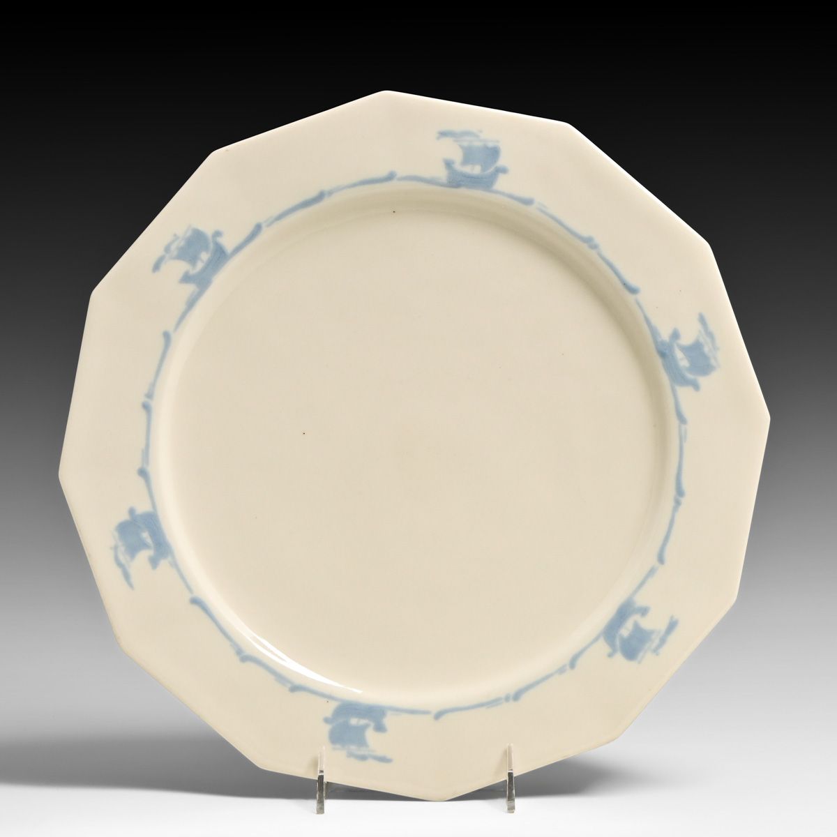 Rookwood Blue Galleon Dinnerware Plate c1920s