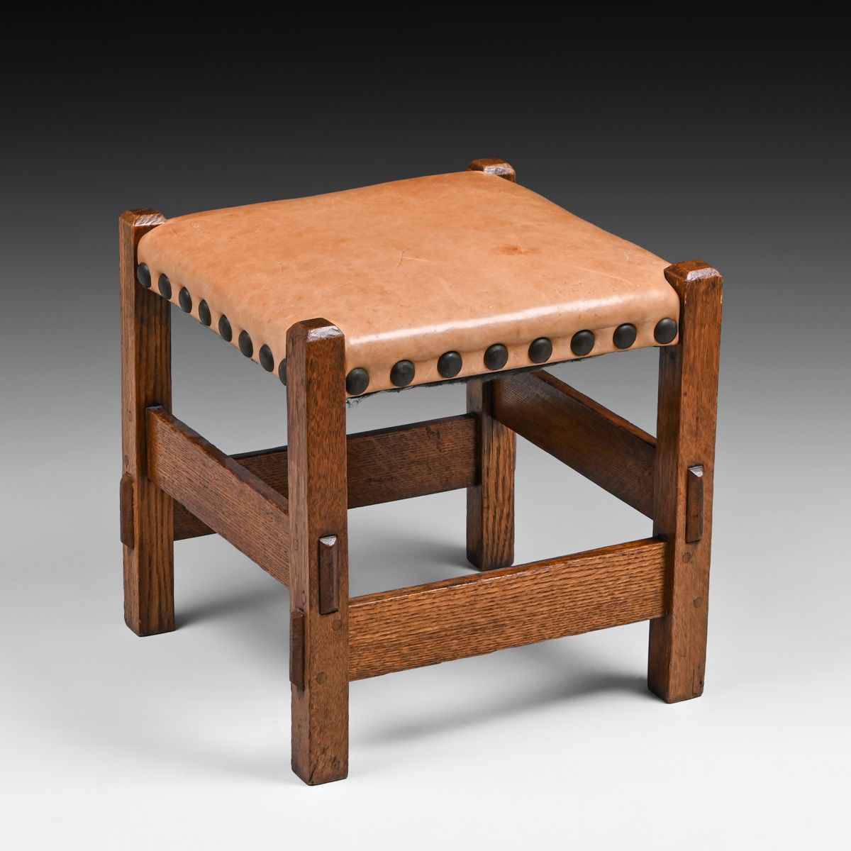 Grand Rapids Square Oak Footstool c1910