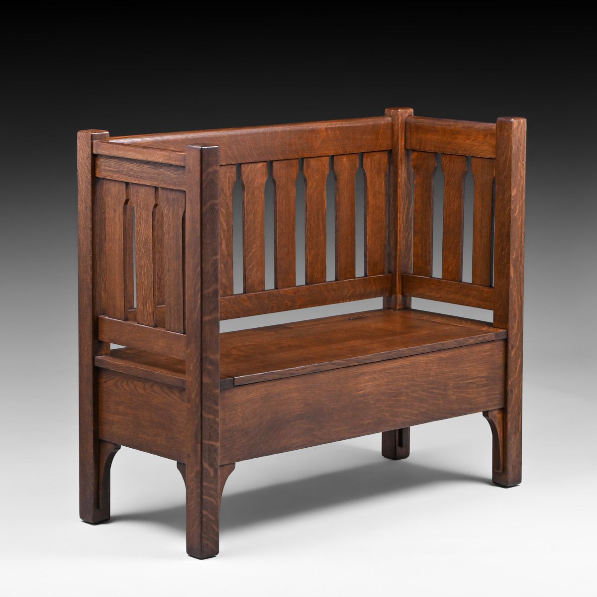 Rare L&JG Stickley #209 Oak Hall Bench c1908-1912