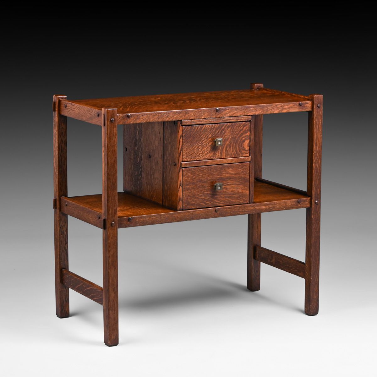Come-Packt Furniture Co - Ann Arbor, MI Oak Two-Drawer Server c1910